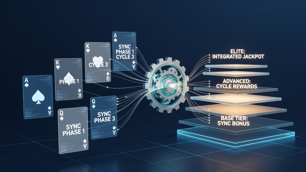Card sequence data overlays reel spin cycles in a multi-platform casino interface