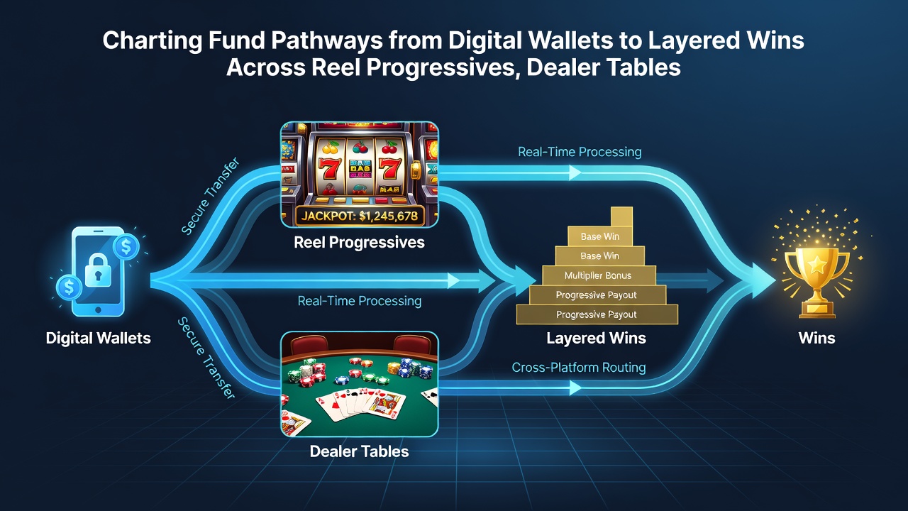 Live dealer table interface connected to digital wallet balance display during casino session