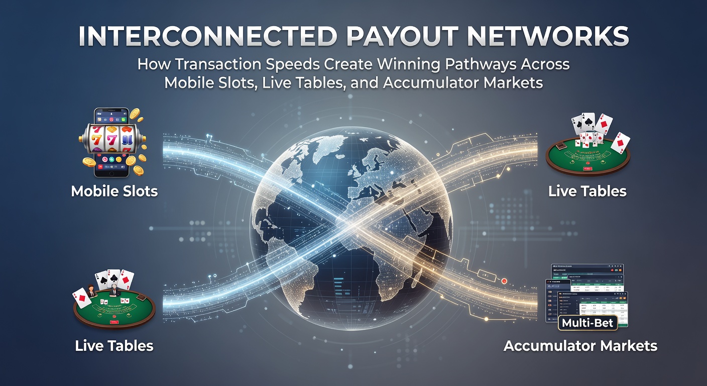 Diagram illustrating interconnected payout networks linking mobile slots, live tables, and accumulator markets through fast transaction pathways