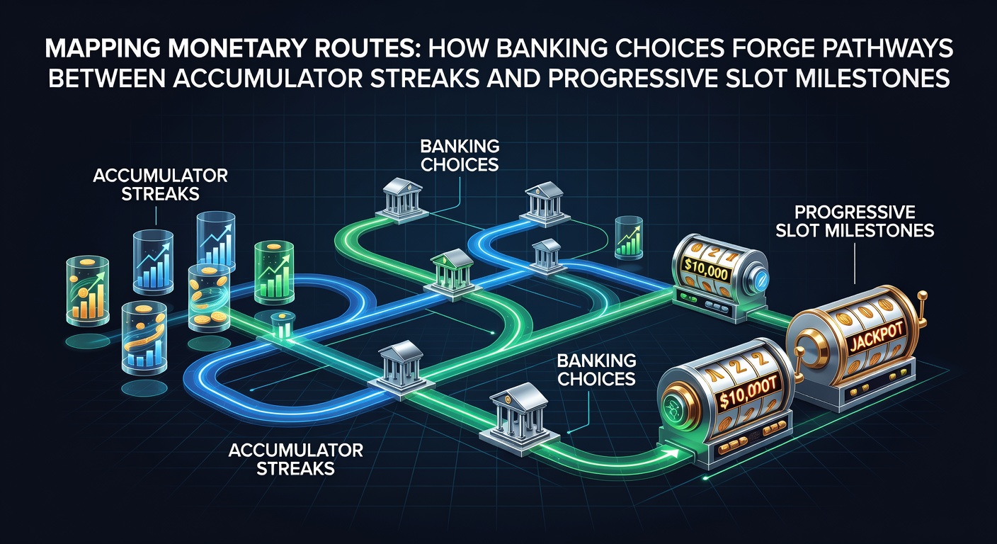 Diagram illustrating connections between banking methods, accumulator streaks in sports betting, and progressive slot milestones