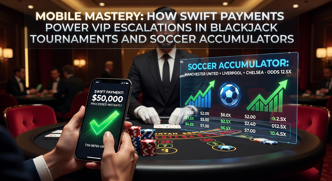 Smartphone displaying a blackjack tournament leaderboard with VIP badges and instant payment icons glowing on screen