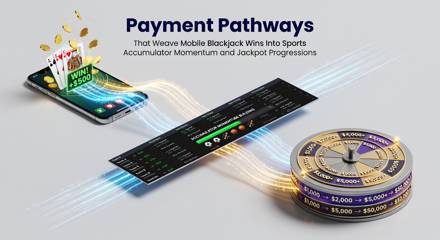 Mobile payment interfaces connecting blackjack tables to sports betting and jackpot systems
