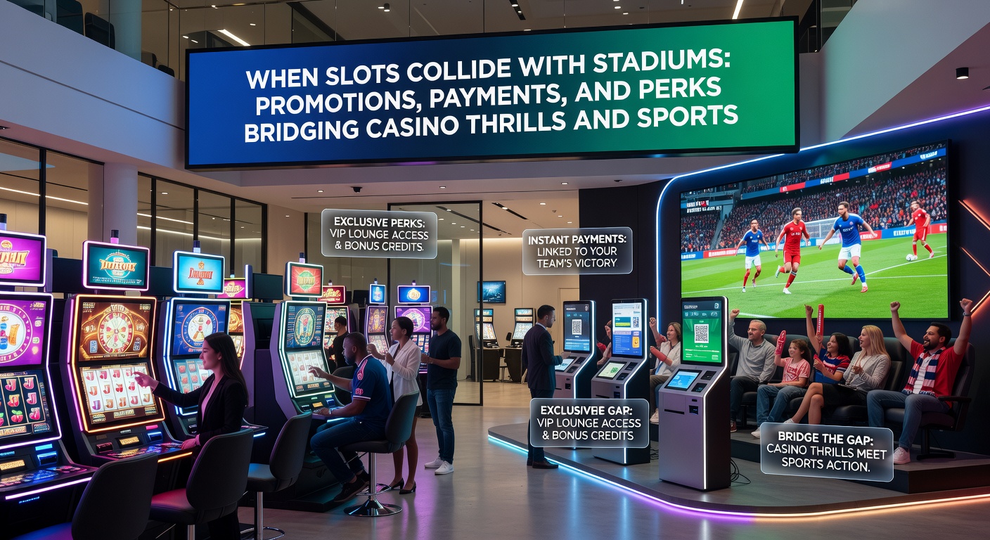 Dynamic split-image showing a mobile phone screen with slot reels and a live sports betting slip side-by-side, connected by lightning-fast payment icons and reward badges